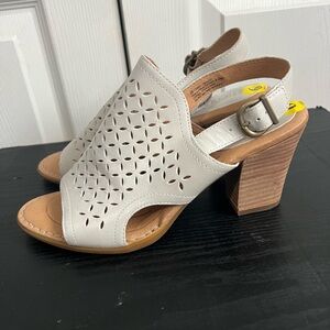 Born Stella Perforated Open Toe Slingback Heeled Sandals
